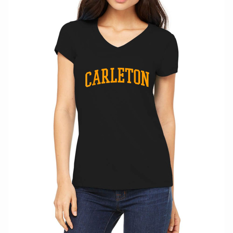 Carleton Athletic Arch College University Style Women's V-Neck T-Shirt by AndrewRobertHenzel | Artistshot