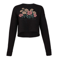 Mind Your Own Uterus Vintage Carnation Flowers Feminist Cropped Sweater | Artistshot