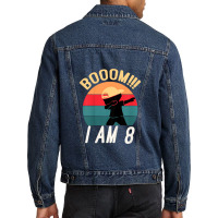 Kids Dabbing Birthday Shirt 8 Years Old Birthday Outfit Boys Men Denim Jacket | Artistshot