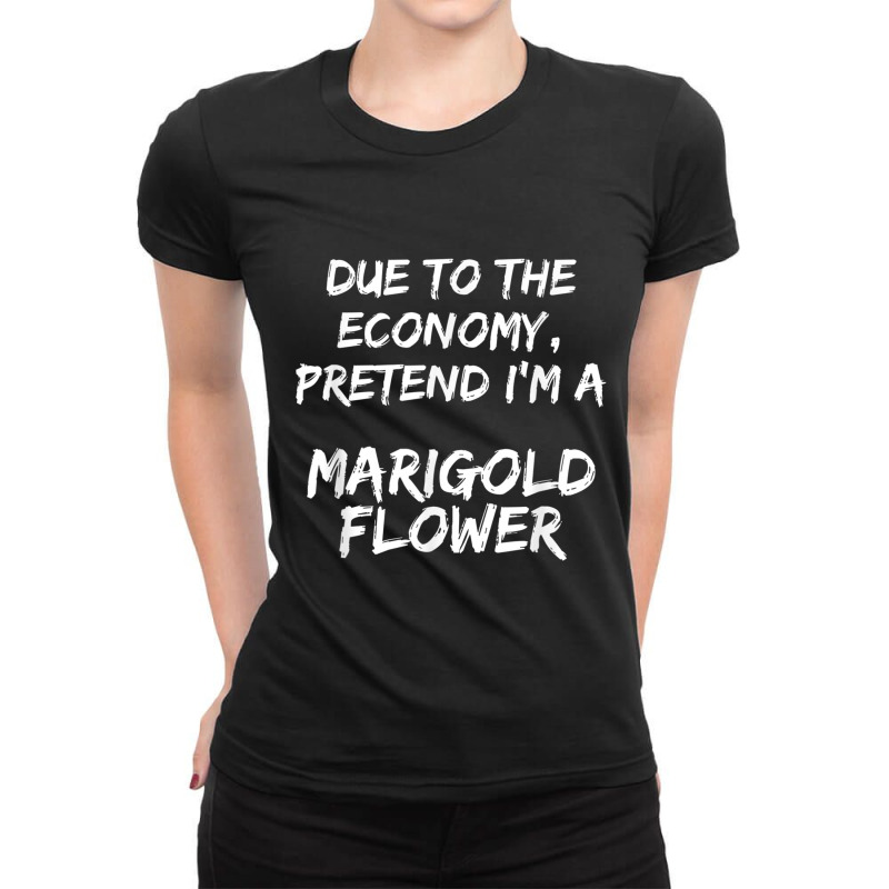 Orange Due Economy Pretend A Marigold Easy Halloween Costume Ladies Fitted T-Shirt by ColleenDChamplin | Artistshot