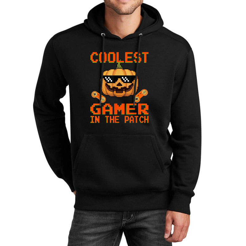 Kids Halloween Coolest Gamer In The Patch Boys Girls Pumpkin Unisex Hoodie | Artistshot