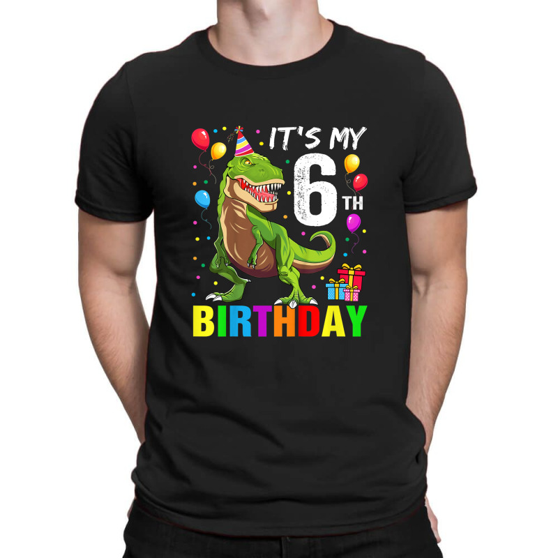 Kids It's My 6th Birthday Happy 6 Year T-rex Shirt Boys T-shirt | Artistshot