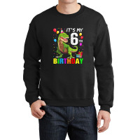 Kids It's My 6th Birthday Happy 6 Year T-rex Shirt Boys Crewneck Sweatshirt | Artistshot