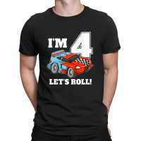 Kids Race Car 4th Birthday Boy 4 Four Year Old Racing Car T-shirt | Artistshot