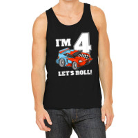 Kids Race Car 4th Birthday Boy 4 Four Year Old Racing Car Tank Top | Artistshot