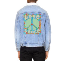 Peace Sign Love 60s 70s Tie Die Hippie Costume Unisex Sherpa-lined Denim Jacket | Artistshot