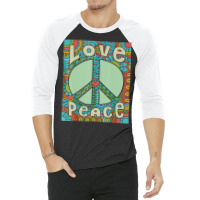 Peace Sign Love 60s 70s Tie Die Hippie Costume 3/4 Sleeve Shirt | Artistshot