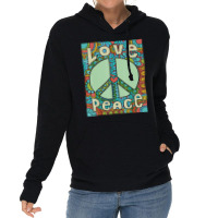 Peace Sign Love 60s 70s Tie Die Hippie Costume Lightweight Hoodie | Artistshot