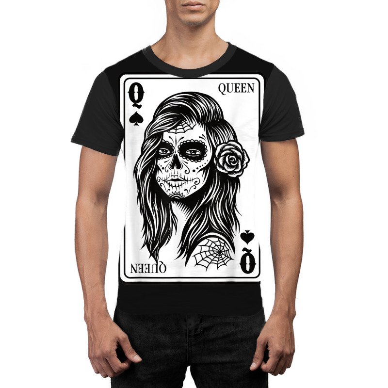 King And Queen Skull - 12 Card Hearts Flush Couple Matching Graphic T-shirt | Artistshot