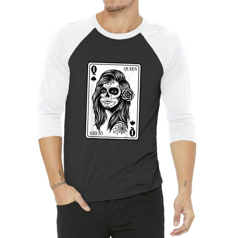 King And Queen Skull - 12 Card Hearts Flush Couple Matching 3/4 Sleeve Shirt | Artistshot