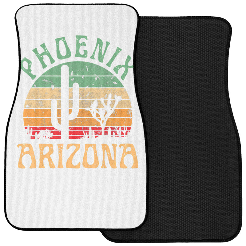 Phoenix Arizona Desert Cactus Retro Sunset Outdoors Retro Front Car Mat | Artistshot