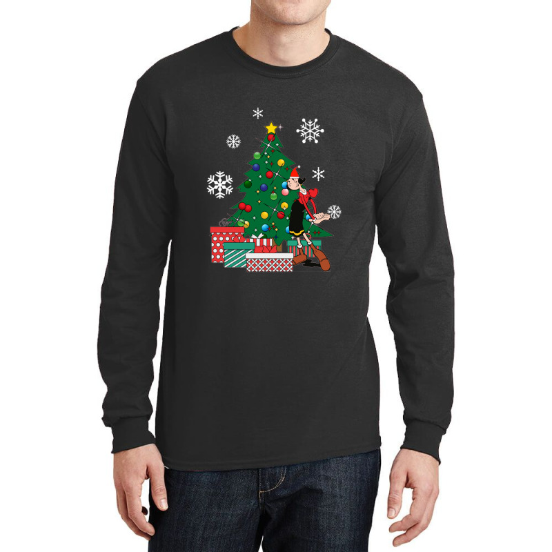 Olive Oyl Around The Christmas Tree Popeye  Olive Oyl Long Sleeve Shirts | Artistshot