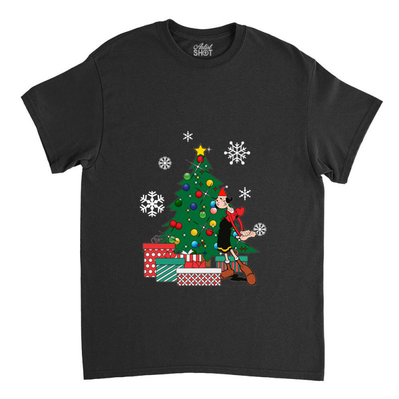 Olive Oyl Around The Christmas Tree Popeye  Olive Oyl Classic T-shirt | Artistshot