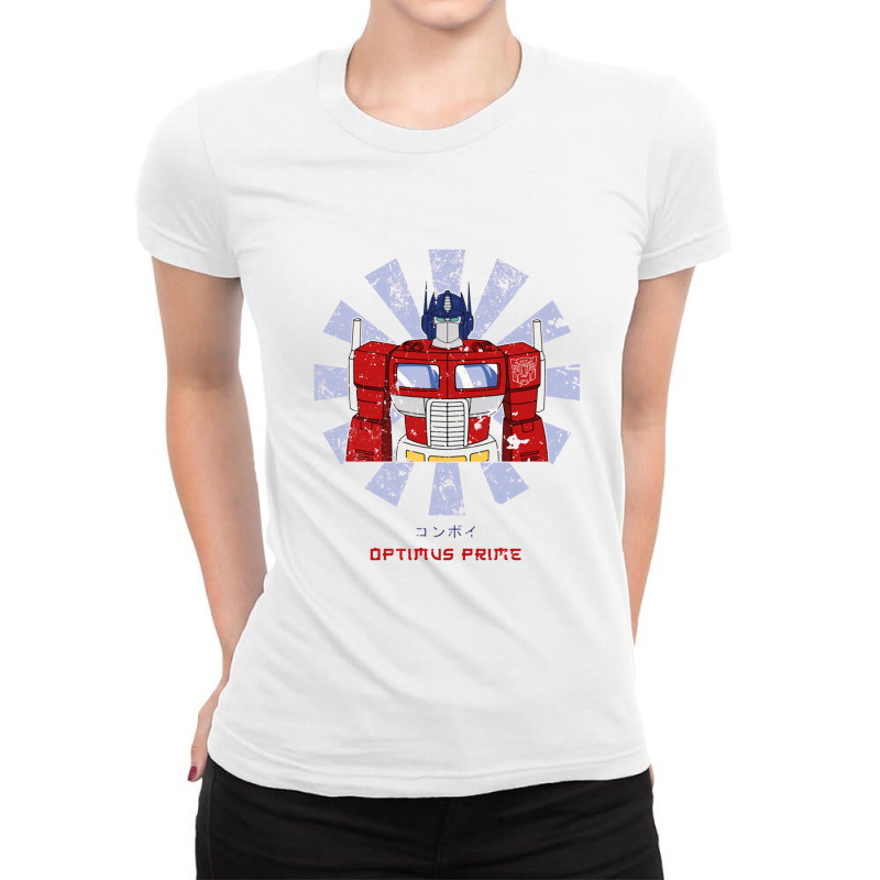 Optimus Prime Retro Japanese Transformers  Optimus Prime Ladies Fitted T-Shirt by dominobabuk | Artistshot