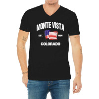 Monte Vista Colorado Co Usa Stars & Stripes Vintage Style Premium V-neck Tee | Artistshot