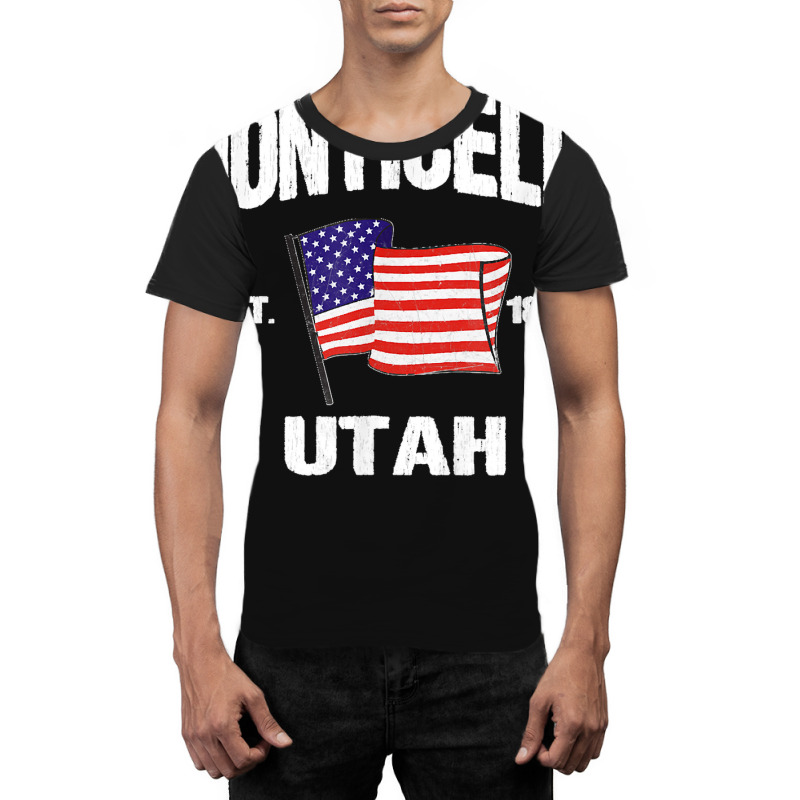 Monticello Utah Ut Usa Stars & Stripes Vintage Style Graphic T-shirt by JOHNDTROUTMAN | Artistshot