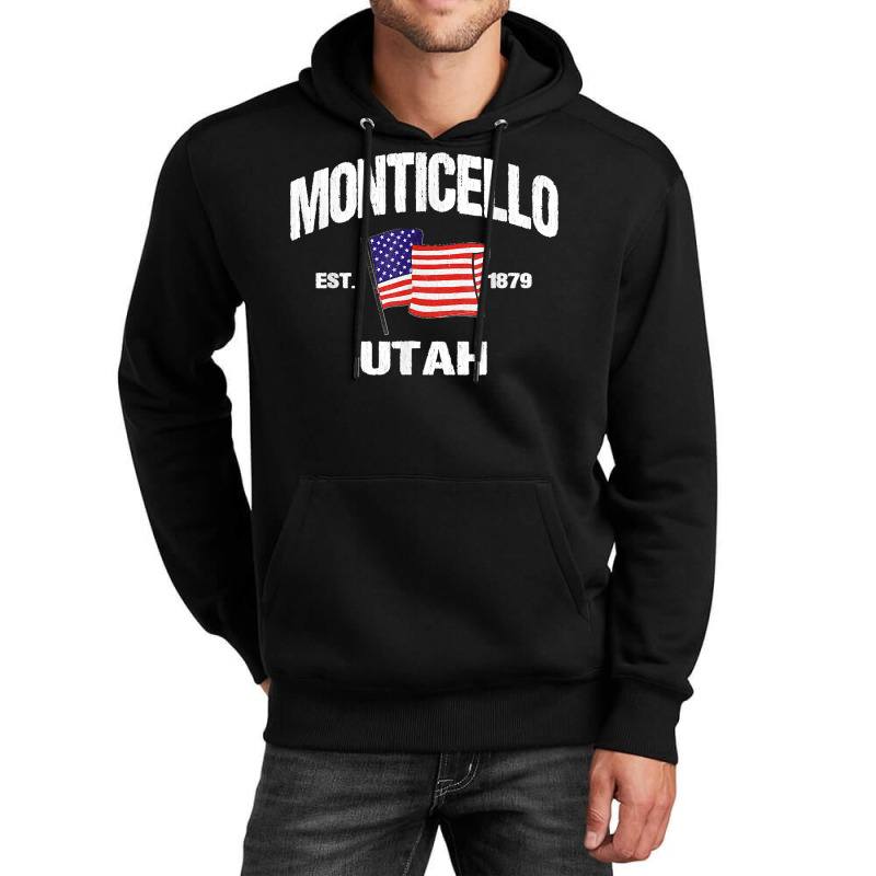 Monticello Utah Ut Usa Stars & Stripes Vintage Style Unisex Hoodie by JOHNDTROUTMAN | Artistshot