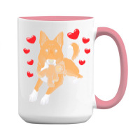 Bedouin Sheepdog T  Shirt Canaan Dog With Stuffed Animal And Hearts T 15 Oz Coffee Mug | Artistshot