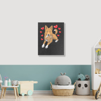 Bedouin Sheepdog T  Shirt Canaan Dog With Stuffed Animal And Hearts T Portrait Canvas Print | Artistshot