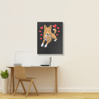 Bedouin Sheepdog T  Shirt Canaan Dog With Stuffed Animal And Hearts T Portrait Canvas Print | Artistshot