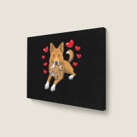 Bedouin Sheepdog T  Shirt Canaan Dog With Stuffed Animal And Hearts T Landscape Canvas Print | Artistshot