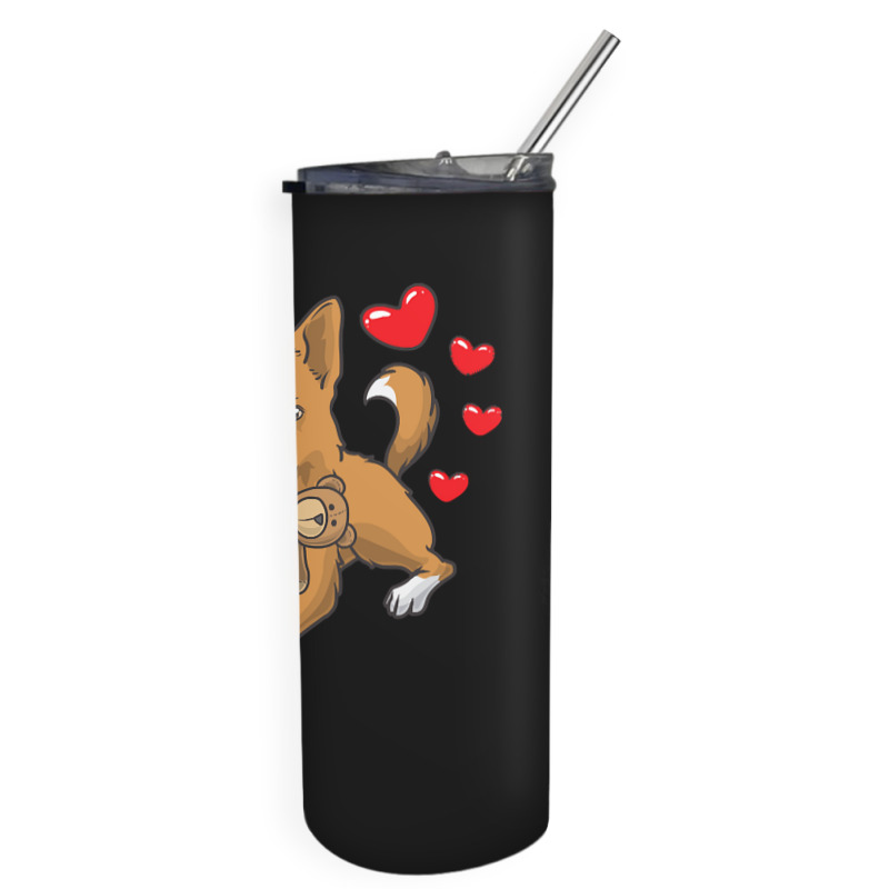 Bedouin Sheepdog T  Shirt Canaan Dog With Stuffed Animal And Hearts T Skinny Tumbler by theodora67935 | Artistshot