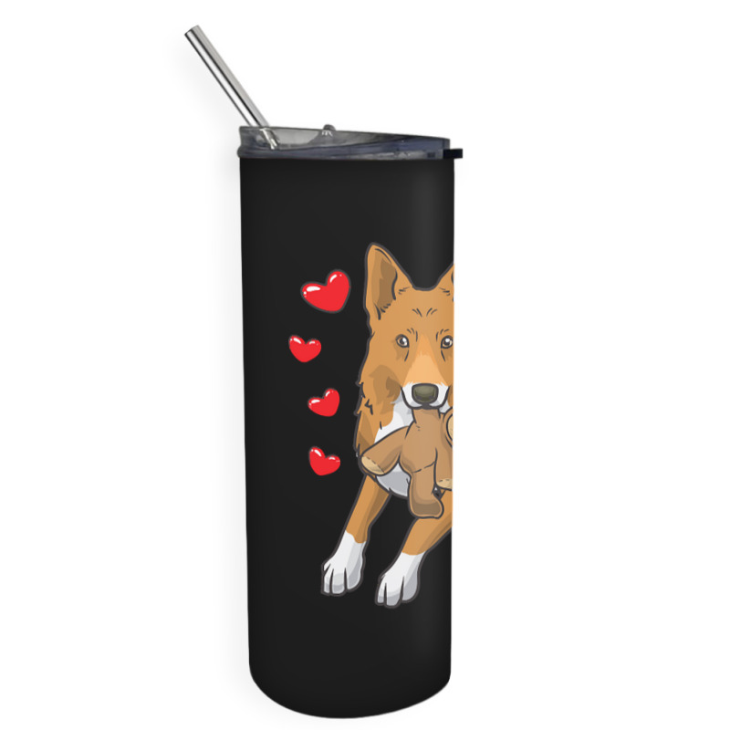 Bedouin Sheepdog T  Shirt Canaan Dog With Stuffed Animal And Hearts T Skinny Tumbler by theodora67935 | Artistshot