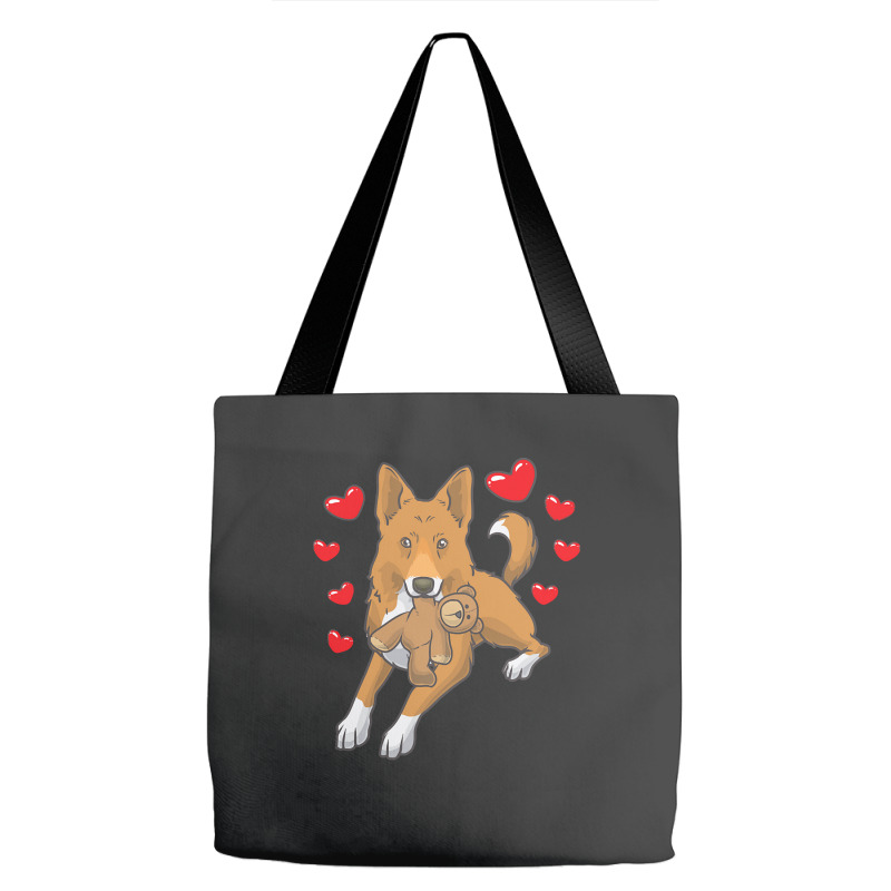 Bedouin Sheepdog T  Shirt Canaan Dog With Stuffed Animal And Hearts T Tote Bags by theodora67935 | Artistshot