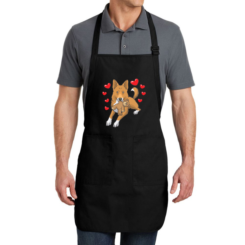 Bedouin Sheepdog T  Shirt Canaan Dog With Stuffed Animal And Hearts T Full-Length Apron by theodora67935 | Artistshot