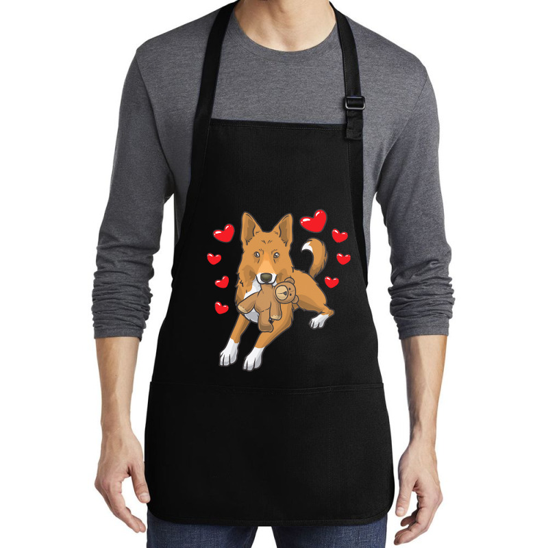 Bedouin Sheepdog T  Shirt Canaan Dog With Stuffed Animal And Hearts T Medium-Length Apron by theodora67935 | Artistshot