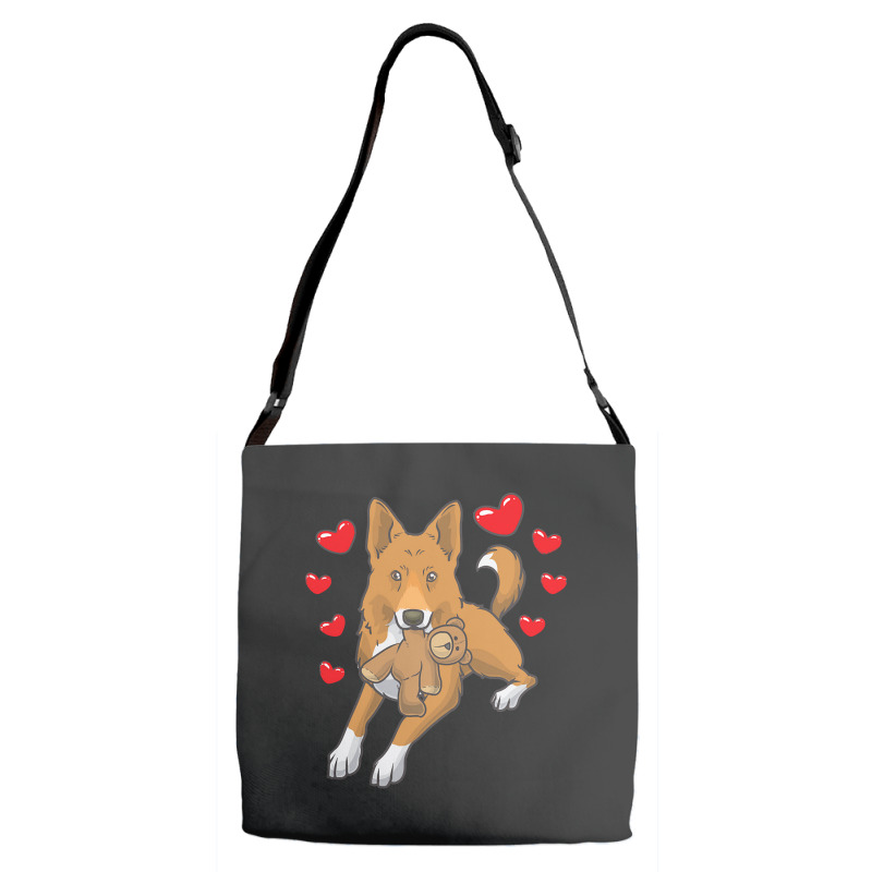 Bedouin Sheepdog T  Shirt Canaan Dog With Stuffed Animal And Hearts T Adjustable Strap Totes by theodora67935 | Artistshot