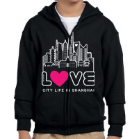 Love City Life In Shanghai Youth Zipper Hoodie | Artistshot