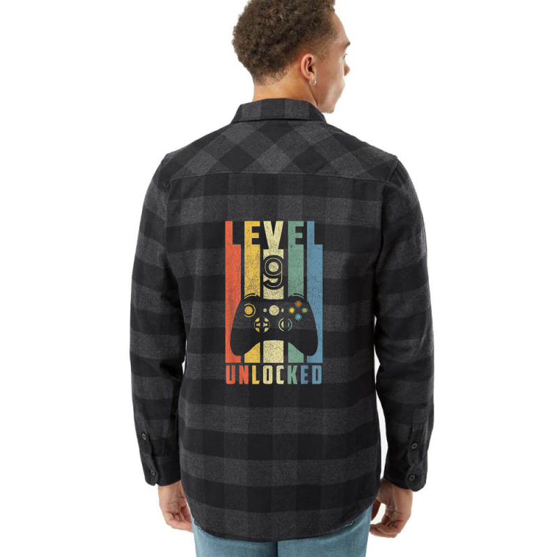 Level 9 Unlocked Tshirt 9th Video Gamer Birthday Boy Gifts Flannel Shirt | Artistshot