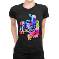 Digestive System Gastrointestinal Tract Watercolor Art Gifts Ladies Fitted T-shirt | Artistshot