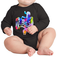 Digestive System Gastrointestinal Tract Watercolor Art Gifts Long Sleeve Baby Bodysuit | Artistshot