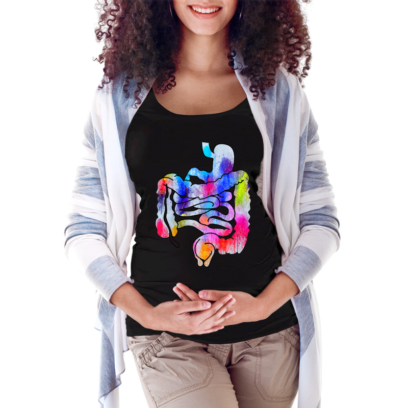 Digestive System Gastrointestinal Tract Watercolor Art Gifts Maternity Scoop Neck T-shirt by degreesgunner | Artistshot