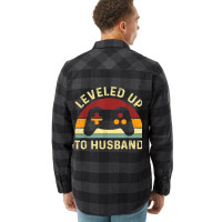 Leveled Up To Husband - Newlywed Groom - Just Married Couple Flannel Shirt | Artistshot