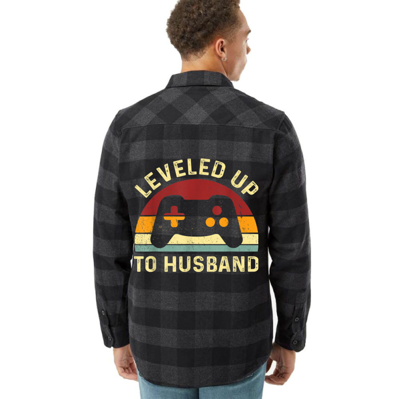 Leveled Up To Husband - Newlywed Groom - Just Married Couple Flannel Shirt | Artistshot