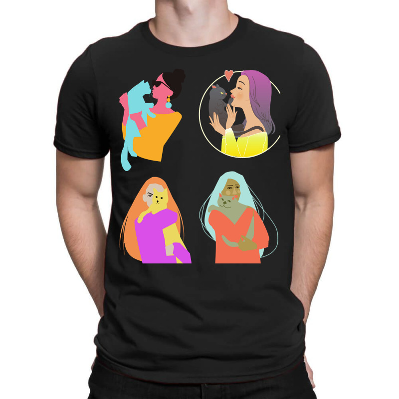 Behind Every Great Woman, Is Here Cat Stickers T-shirt | Artistshot