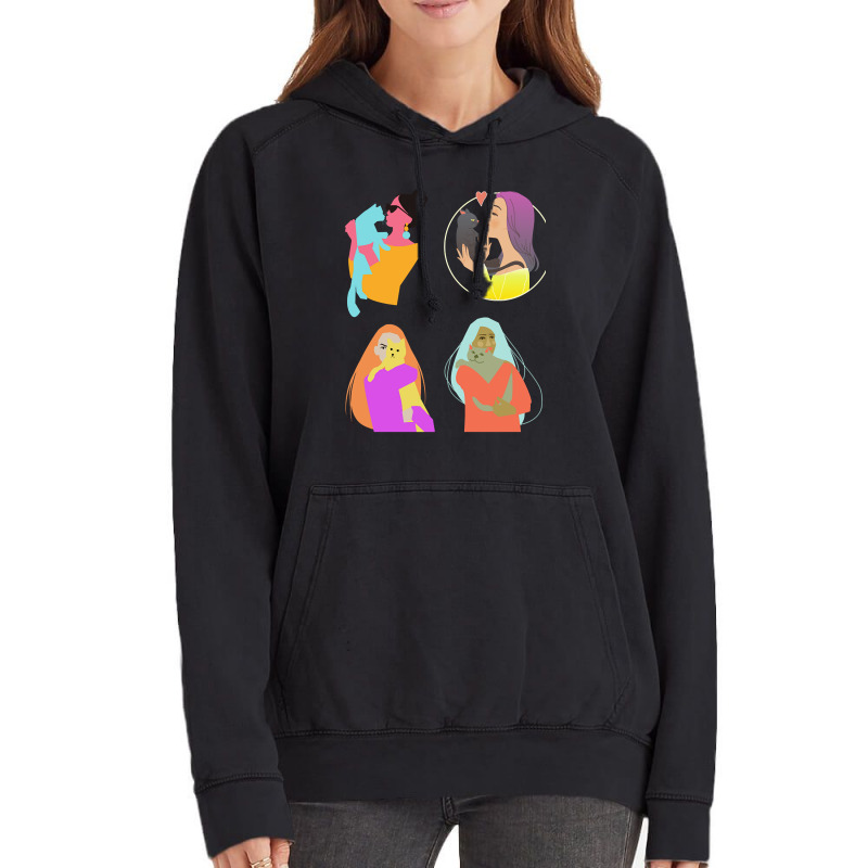 Behind Every Great Woman, Is Here Cat Stickers Vintage Hoodie | Artistshot