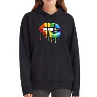 Lgbt Rainbow Lip Pro Gay Pride Month Lgbtq Vintage Hoodie | Artistshot