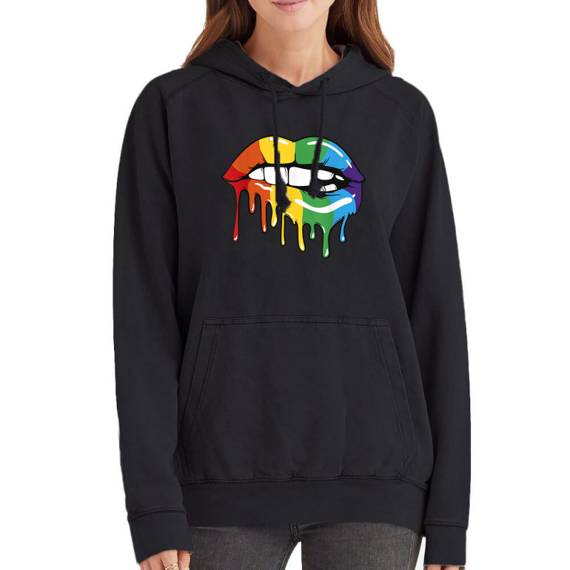 Lgbt Rainbow Lip Pro Gay Pride Month Lgbtq Vintage Hoodie | Artistshot