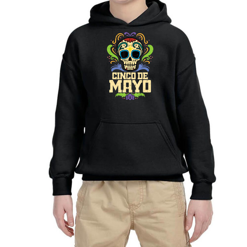 Cinco De Mayo Sugar Skull Mexican Fiesta Dia De Los Muertos Youth Hoodie by behindcedar22 | Artistshot