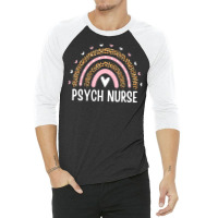 Psych Nurse Nursing Leopard Rainbow Psychiatric Nurse Women 3/4 Sleeve Shirt | Artistshot