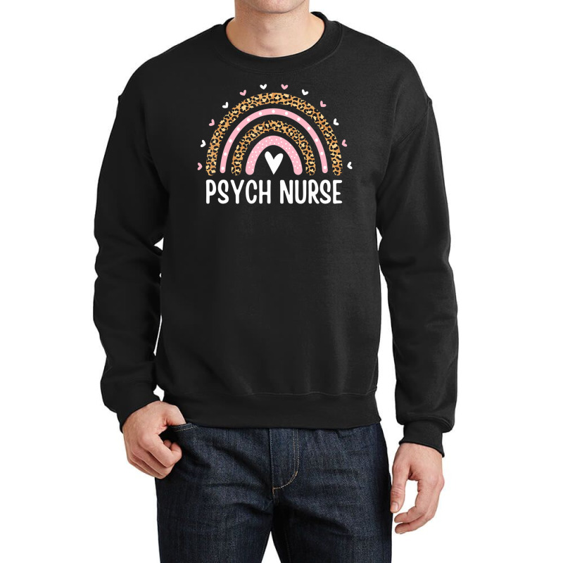 Psych Nurse Nursing Leopard Rainbow Psychiatric Nurse Women Crewneck Sweatshirt by Min09 | Artistshot