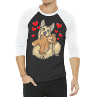 Berger Picard T  Shirt Berger Picard Dog With Hearts T  Shirt 3/4 Sleeve Shirt | Artistshot