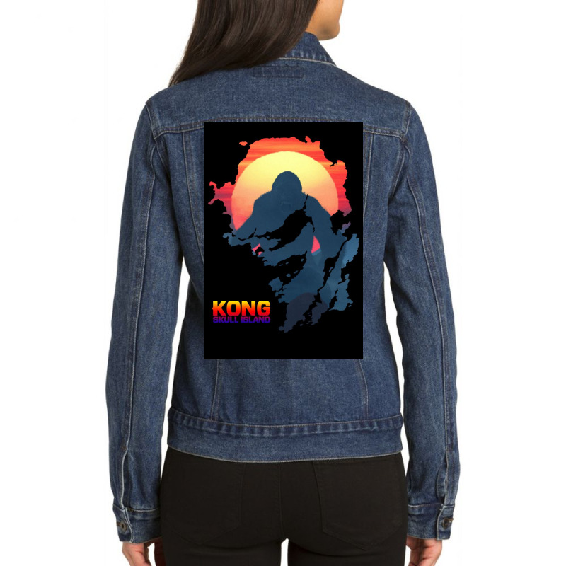 Kong Skull Island Ladies Denim Jacket by nampans | Artistshot