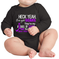 I?ve Got Scars They Are My Badges Of Courage Alzheimers Awareness Purp Long Sleeve Baby Bodysuit | Artistshot