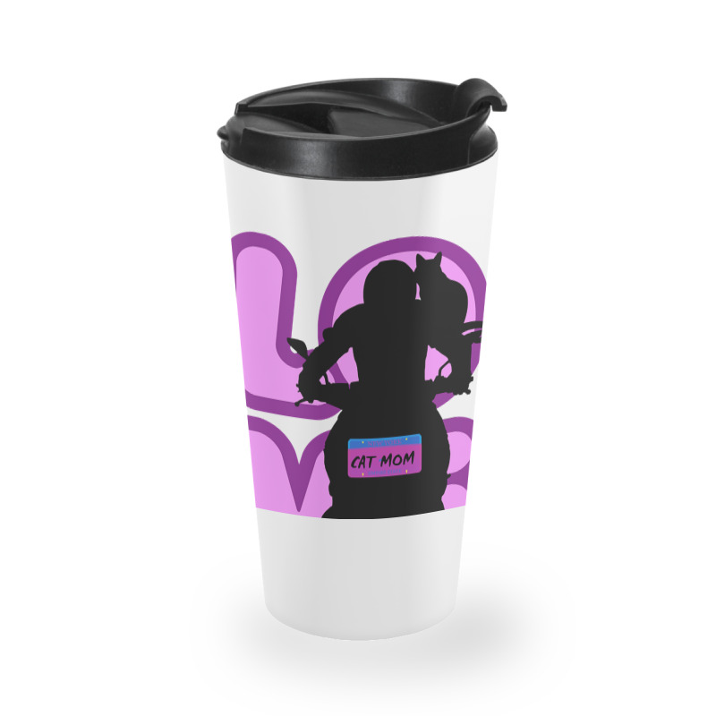 Biker And Best Cat Mom Motorcycle Rider Purple Travel Mug | Artistshot