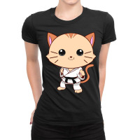 Jiu Jitsu Cat Kawaii Mma Martial Arts Pet Owner Ladies Fitted T-shirt | Artistshot